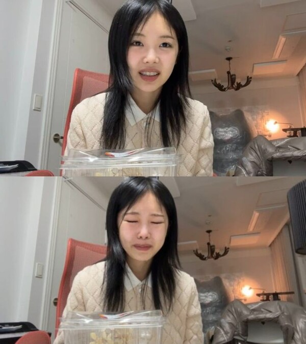 가수 미노이가 5일 진행한 라이브 방송 화면. (사진=소셜미디어 제공) 